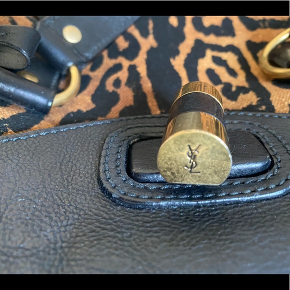 Yves Saint Laurent cheetah leopard print bag with lock - Picture 6 of 12